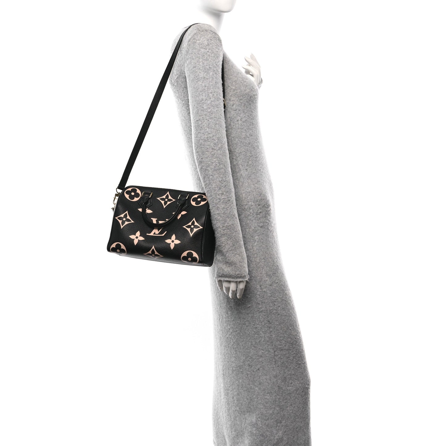 Empreinte Monogram Giant Speedy Bandouliere 25 Black Beige