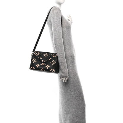 Louis Vuitton Empreinte Monogram Giant Speedy Bandouliere 25 Black Beige 2 of 13