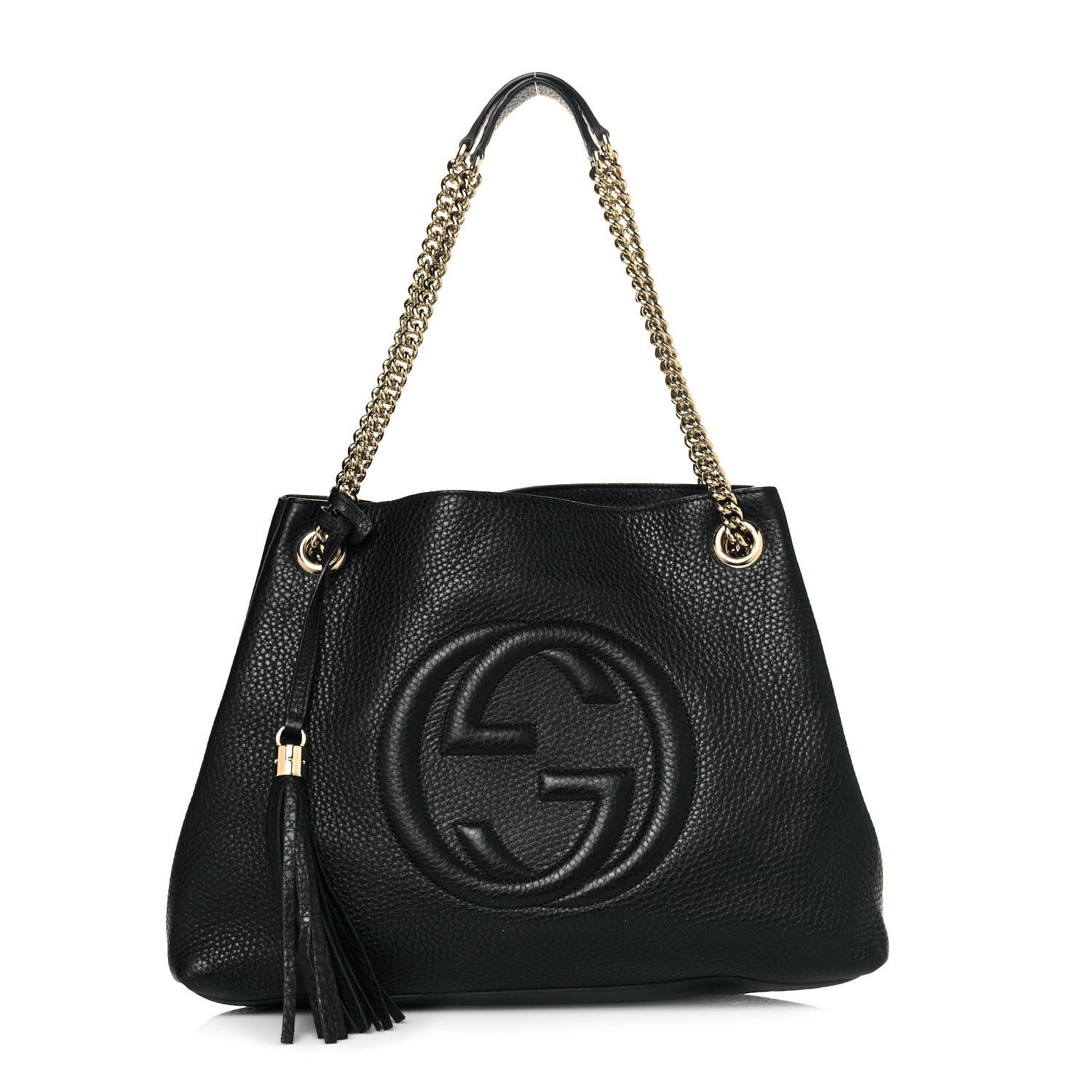 Gucci Pebbled Calfskin Medium Soho Chain Shoulder Bag Black 1 of 11