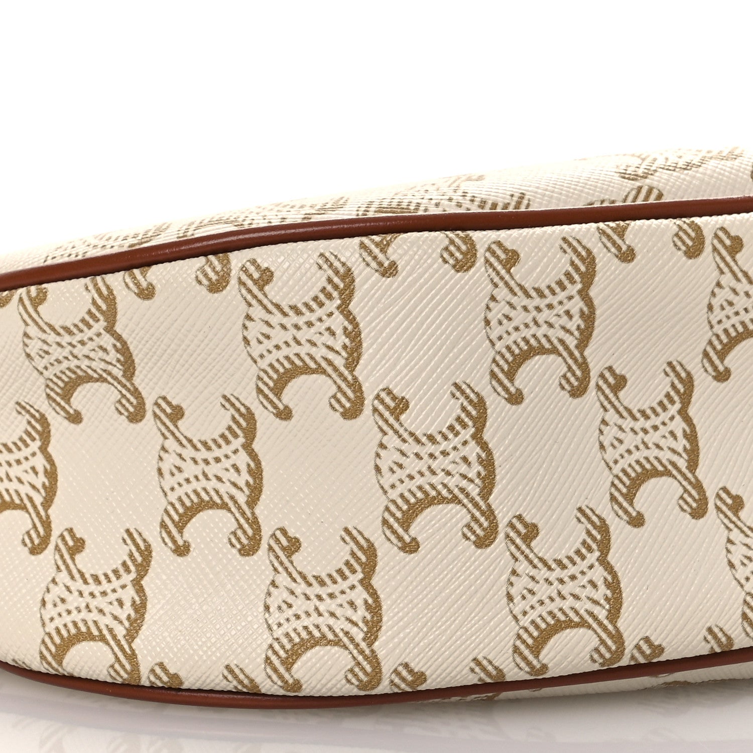 Celine Canvas Calfskin Ava Triomphe Shoulder Bag White 10 of 13