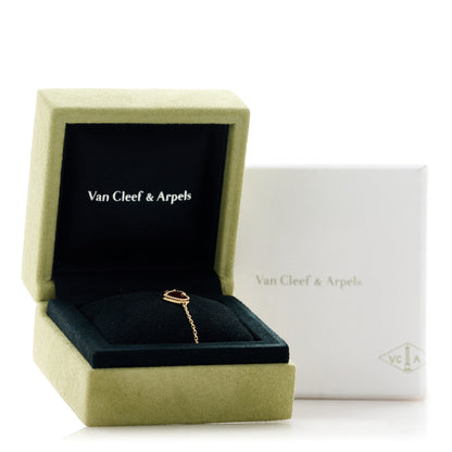 Van Cleef & Arpels 18K Rose Gold Carnelian Sweet Alhambra Heart Bracelet 3 of 4