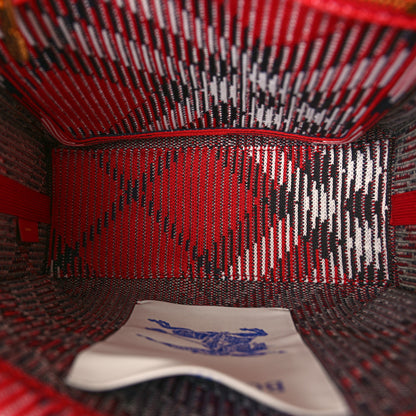 Burberry Knitted Check Mini Tote Scarlet 5 of 10