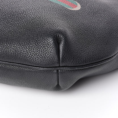 Gucci Grained Calfskin Logo Half Moon Hobo Black 12 of 13
