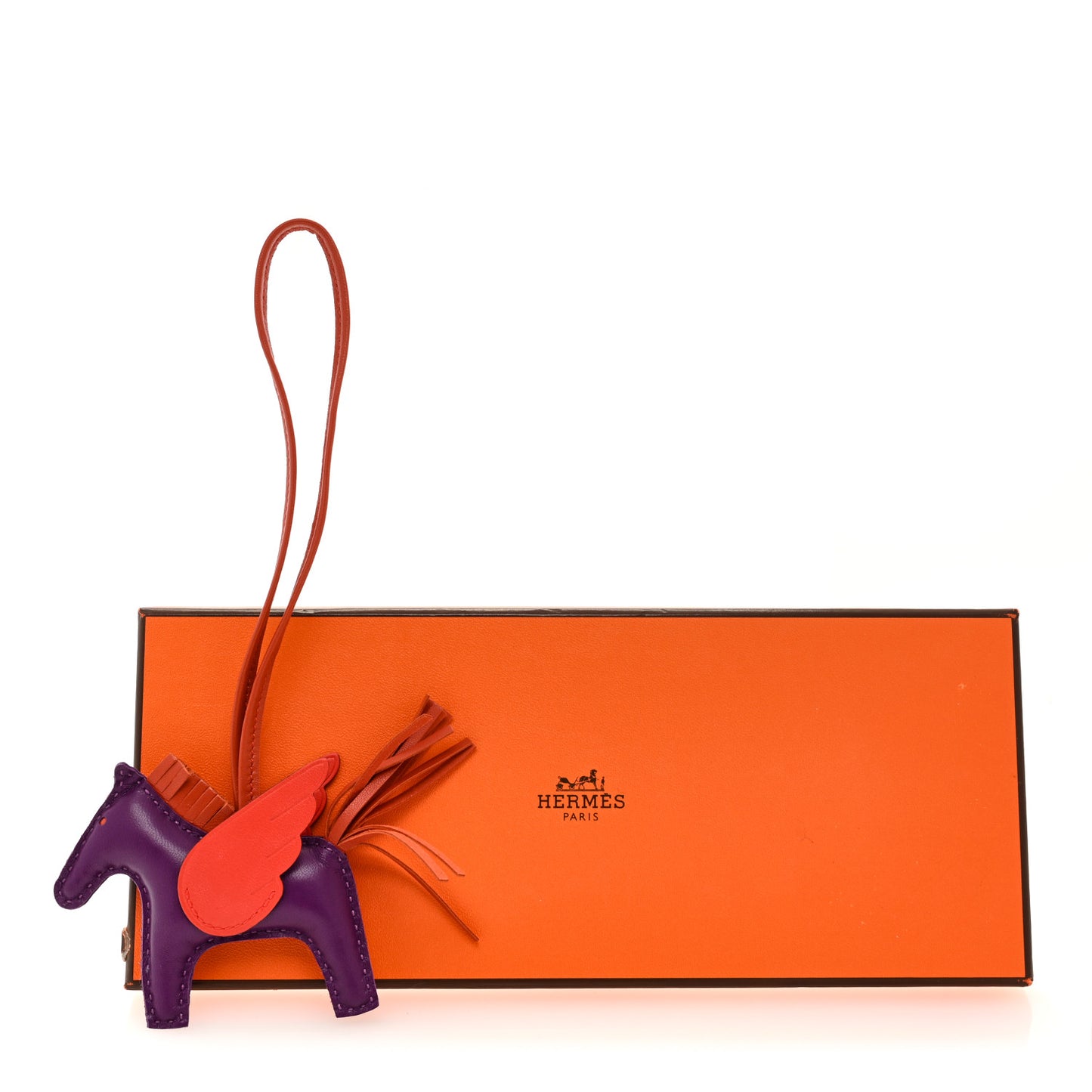 Milo Lambskin Grigri Rodeo Pegase Horse Bag Charm PM Violet Cornaline Capucine