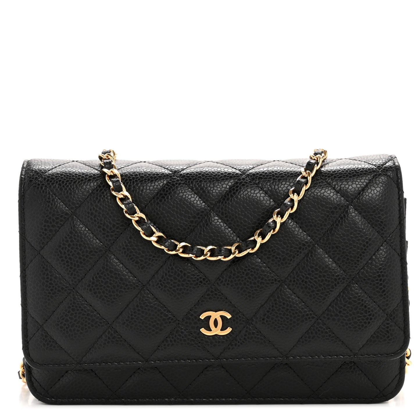 Caviar Quilted Wallet On Chain WOC Black