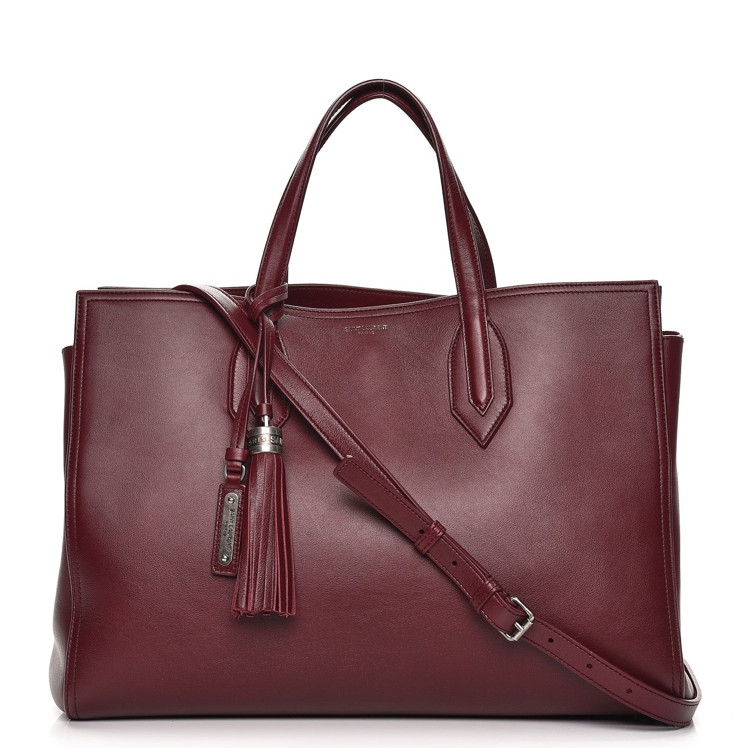 Saint Laurent Calfskin Medium Amber Tote Rouge Legion 1 of 10