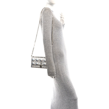 Christian Dior Iridescent Metallic Lambskin Cannage Mini My Dior Bag Silver 2 of 13