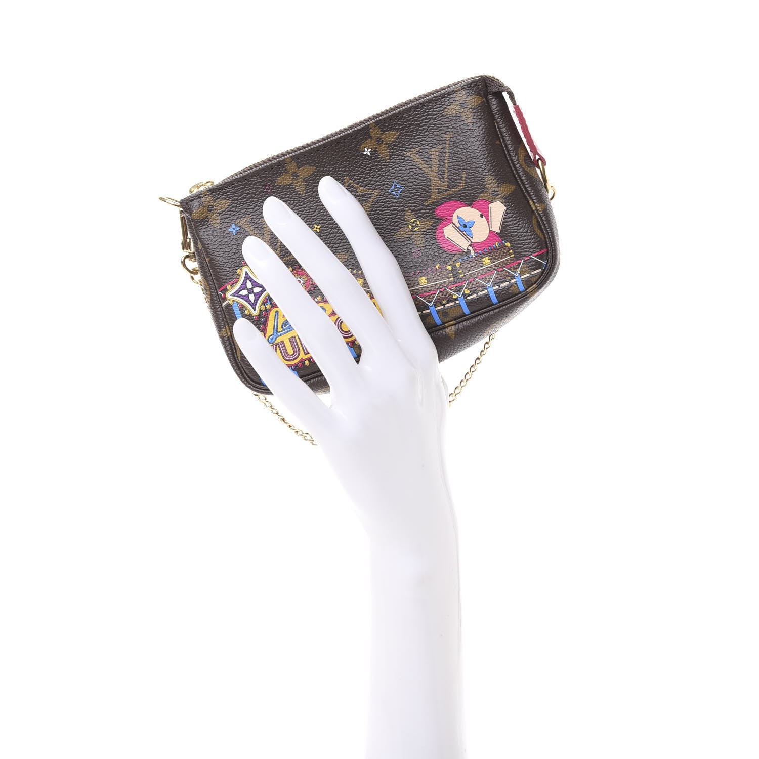 Louis Vuitton Monogram 2020 Christmas Animation Roller Coaster Mini Pochette Accessories Pivoine 2 of 11