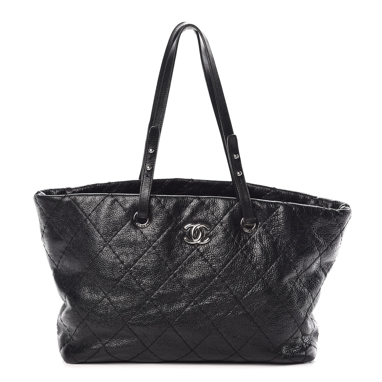 Chanel Glazed Calfskin Large On The Road Tote Black 1 of 10