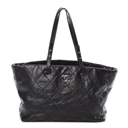 Chanel Glazed Calfskin Large On The Road Tote Black 1 of 10