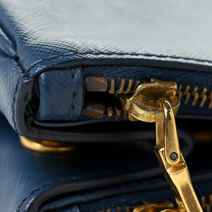 Prada Saffiano Galleria Double Zip Tote Bluette 15 of 16