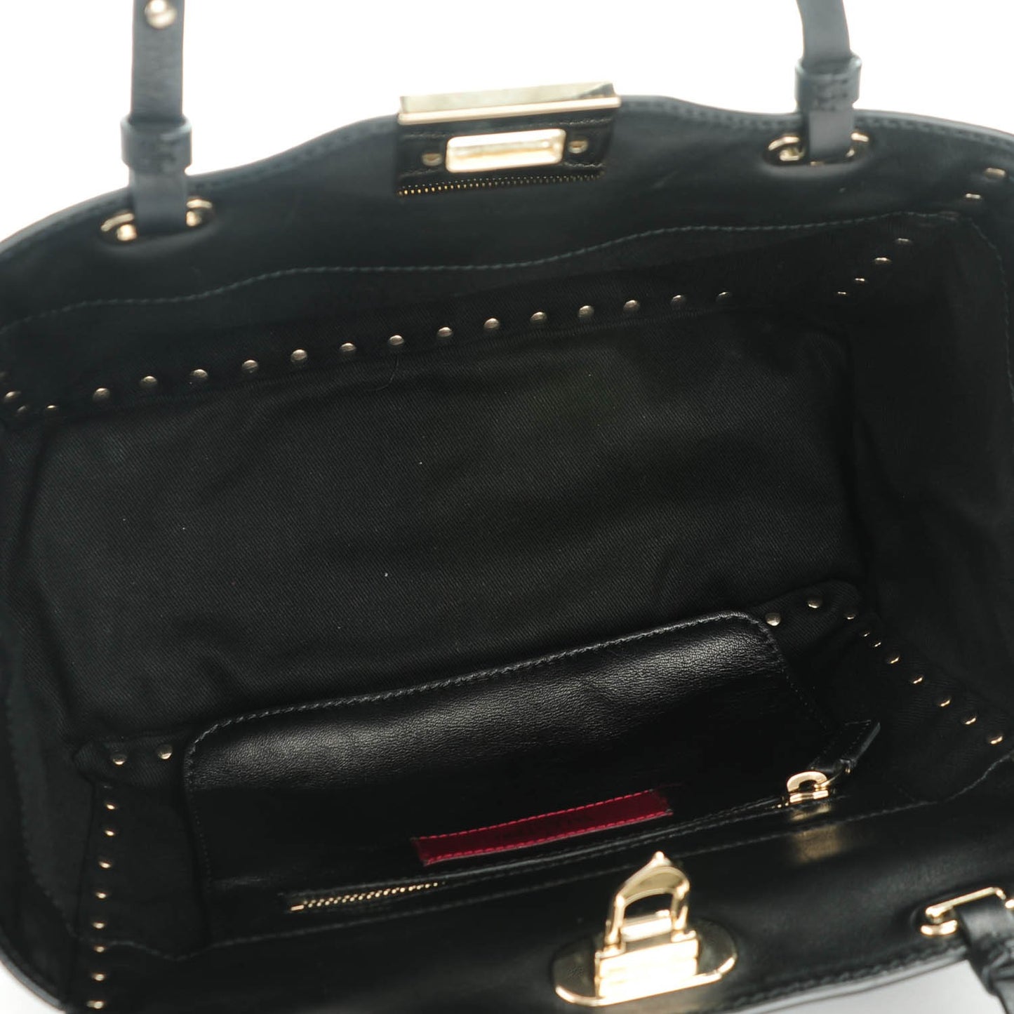Vitello Small Rockstud Tote Black