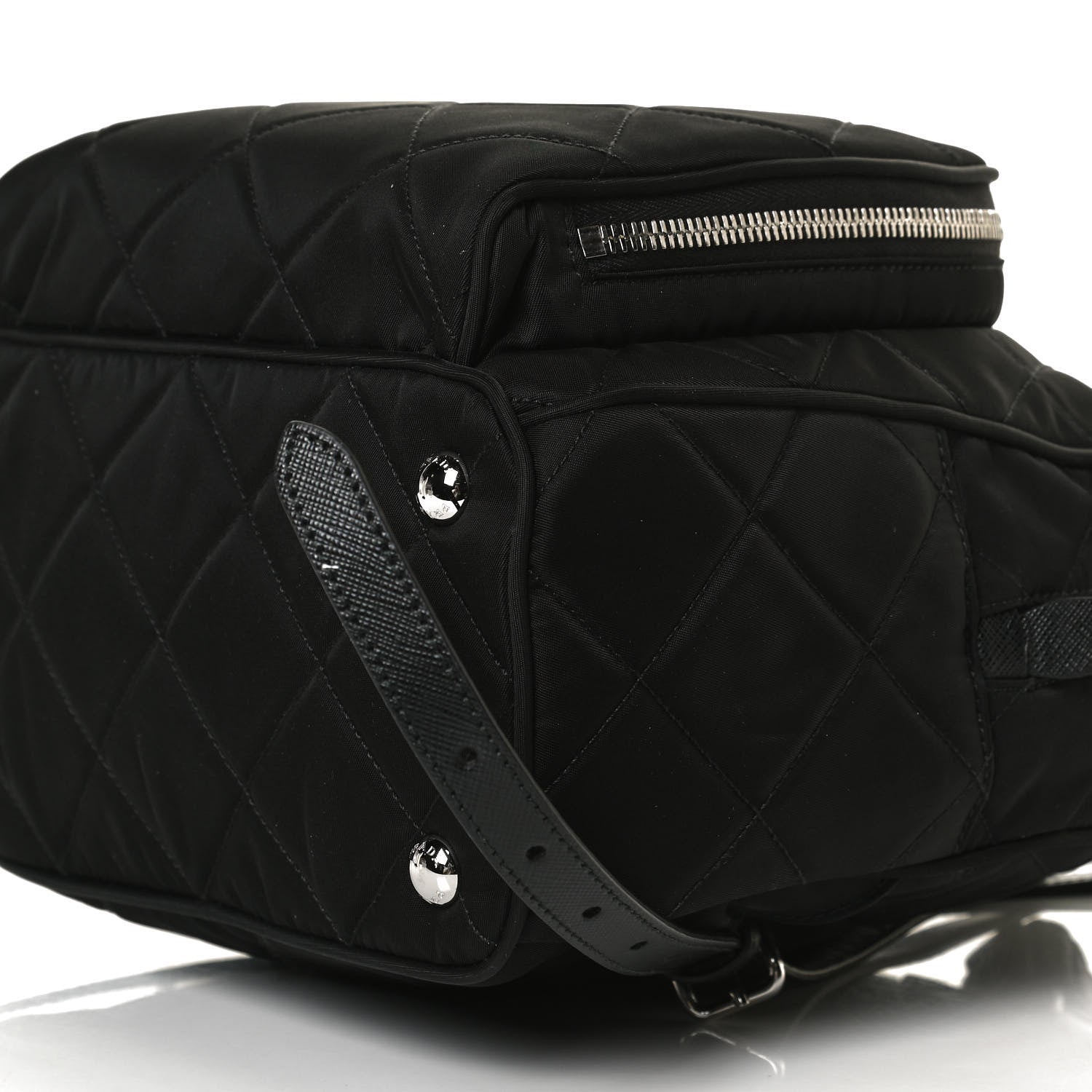 Prada Nylon Tessuto Impuntu Quilted Backpack Black 10 of 14