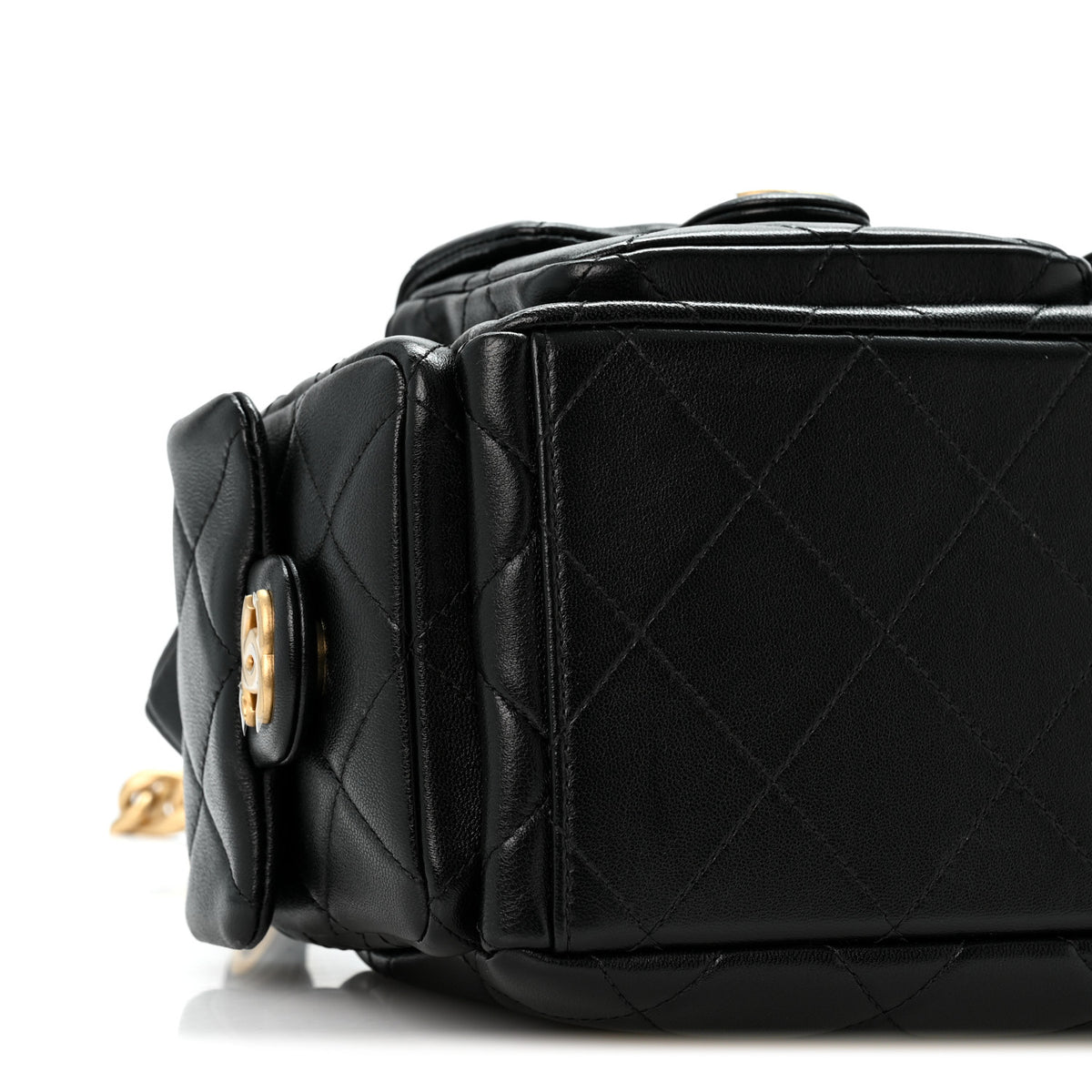 Chanel Shiny Lambskin Quilted Trendy Pockets Hobo Black 9 of 12