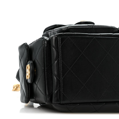 Chanel Shiny Lambskin Quilted Trendy Pockets Hobo Black 9 of 12