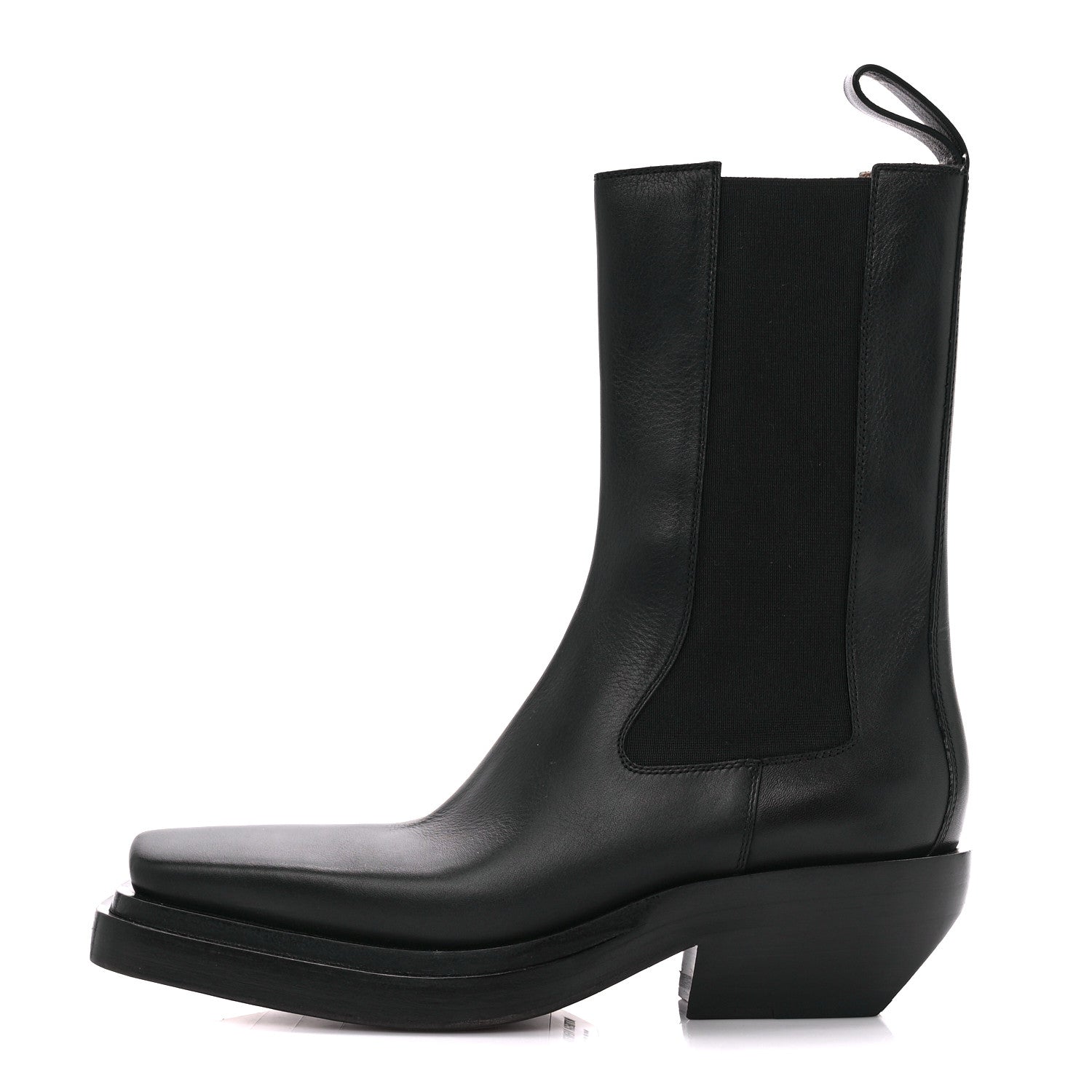 Bottega Veneta Calfskin Lean Mid-Calf Boots 38 Black 1 of 7