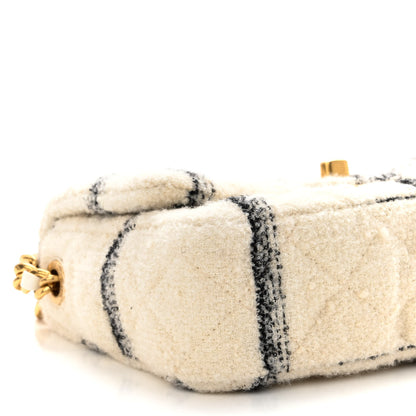 Chanel Wool Tweed Quilted Small Elegant Chain Flap White 9 of 10
