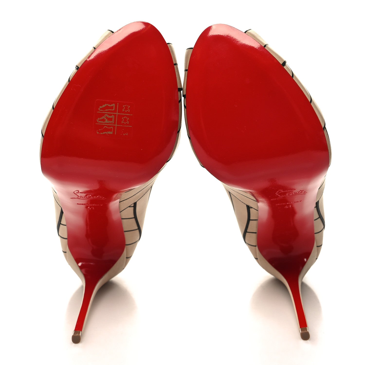 Christian Louboutin Calfskin Undessin Alta 120 Pumps 41 Nude Black 5 of 7