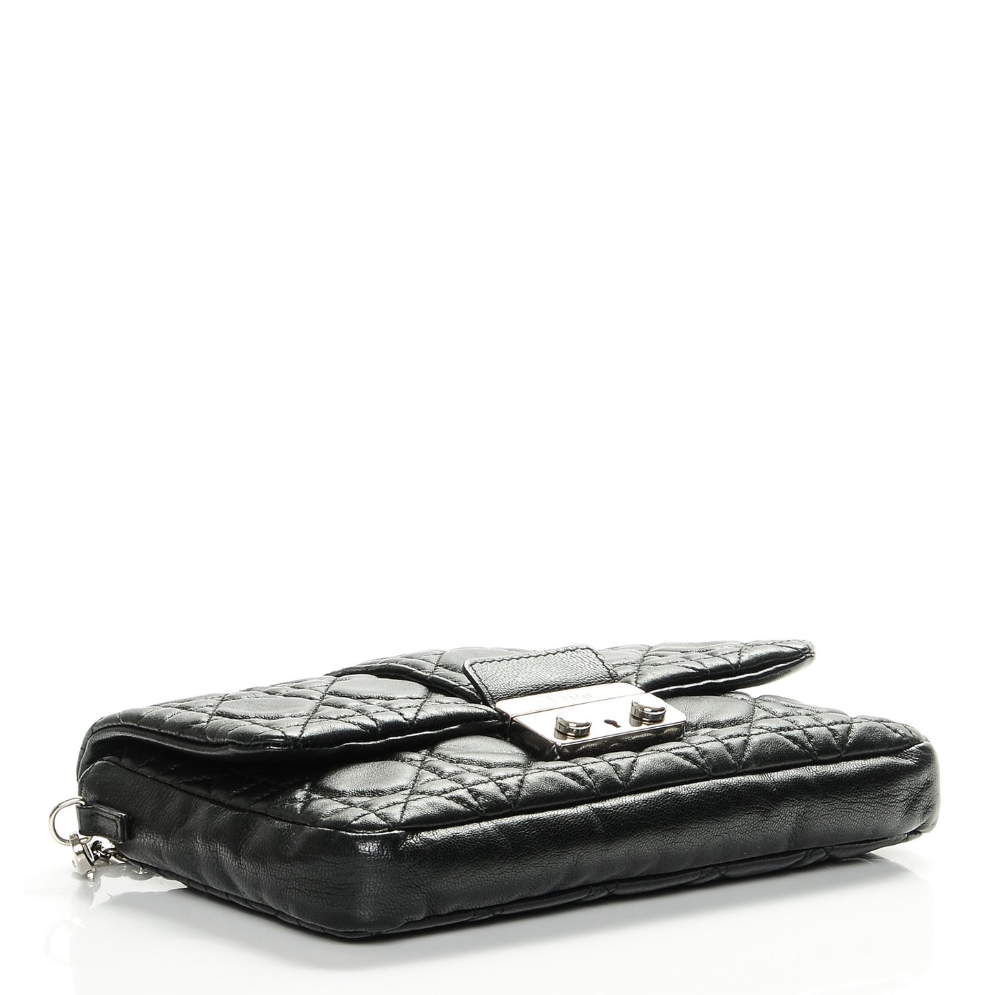 Lambskin Cannage New Lock Pouch Black