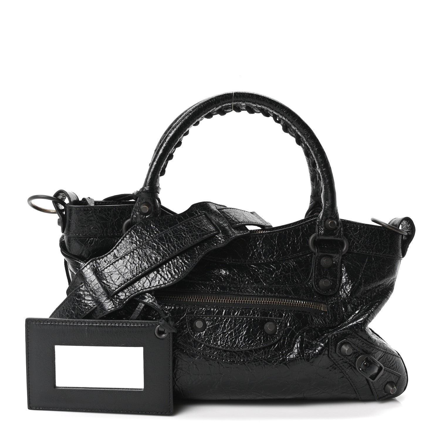 Balenciaga Agneau Arena Classic Hardware Le City First Bag Black 3 of 11