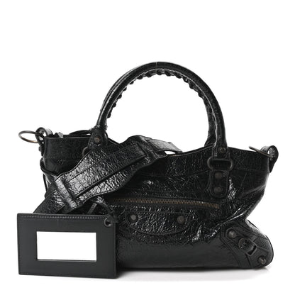 Balenciaga Agneau Arena Classic Hardware Le City First Bag Black 3 of 11