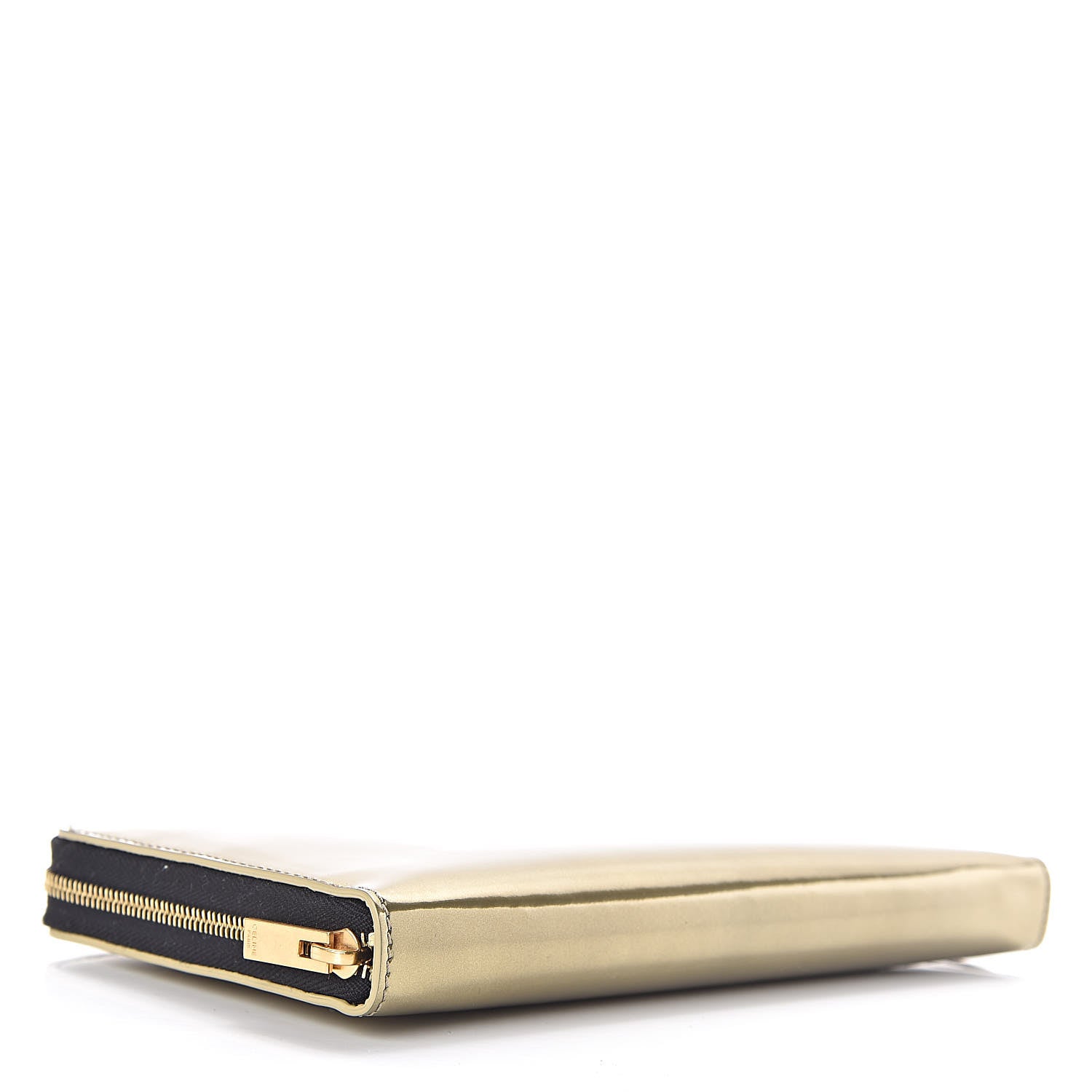 Celine Metallic Spazzolato Calfskin Large Alphabet Zip Around Multifunction Wallet Gold 4 of 7