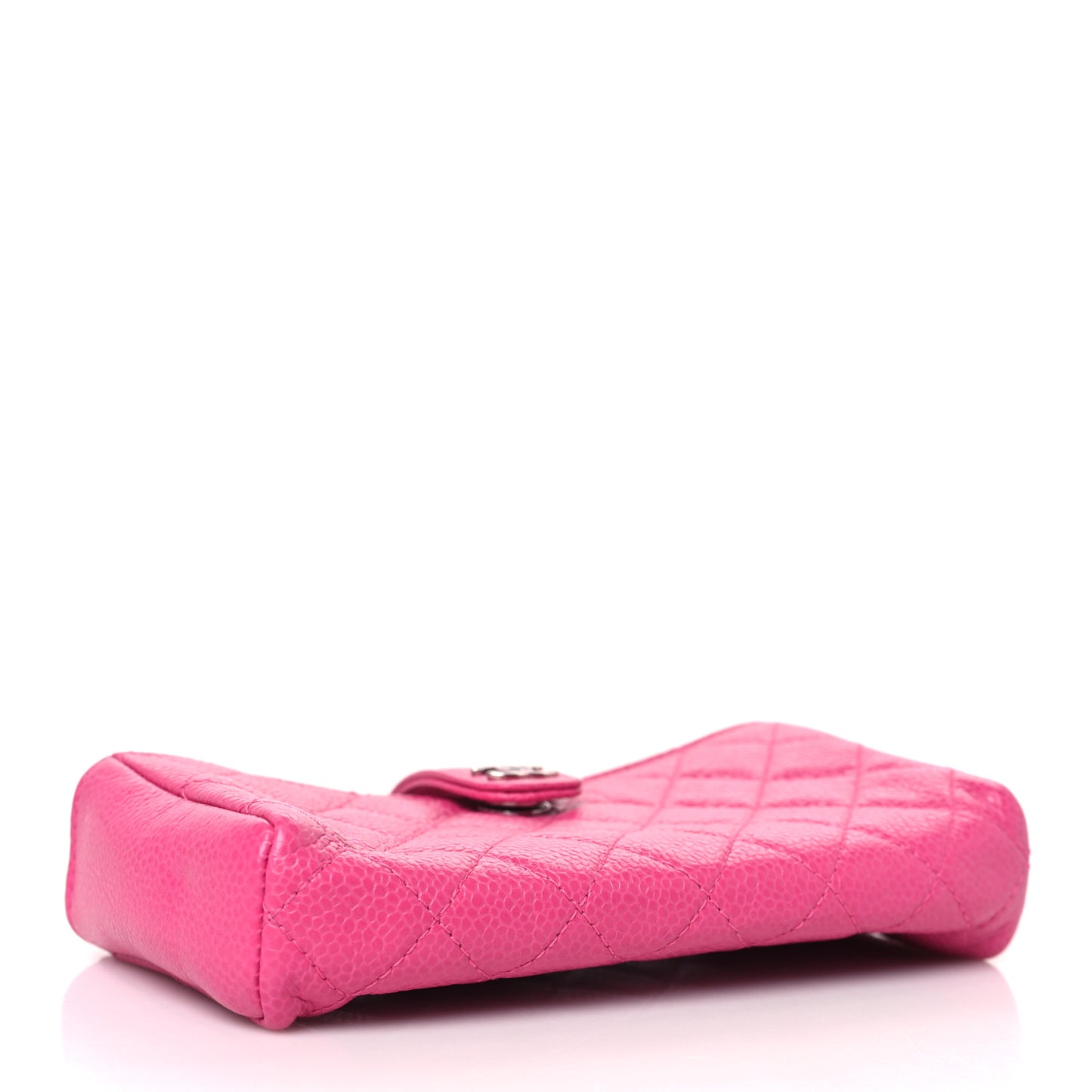 Caviar Quilted Mini Phone Holder Clutch Pink