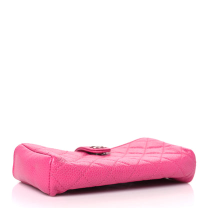 Chanel Caviar Quilted Mini Phone Holder Clutch Pink 4 of 9