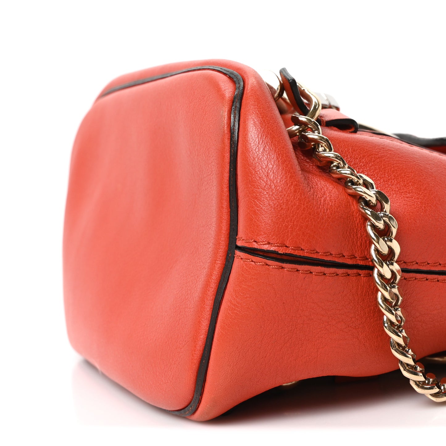 Suede Calfskin Mini Faye Backpack Sepia Red