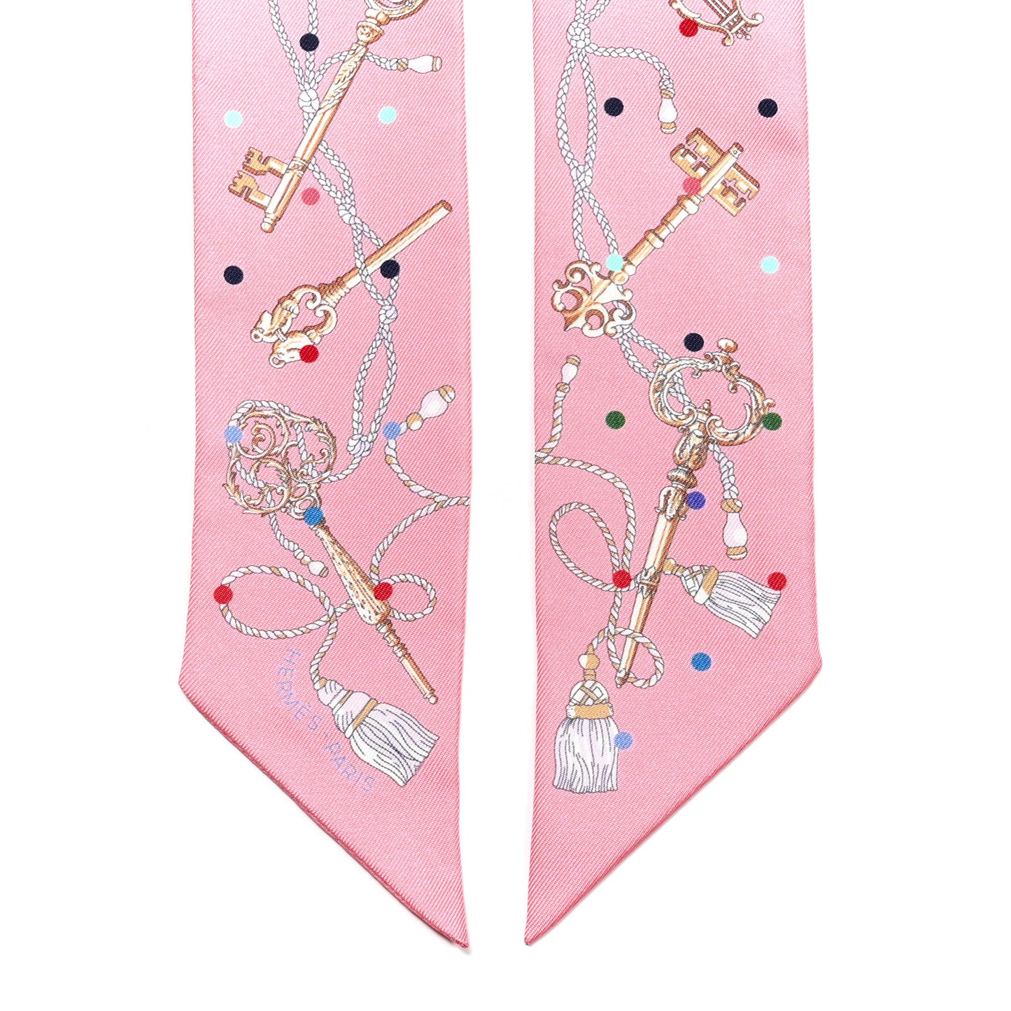 Silk Les Cles A Pois Twilly Rose Beige Multicolor