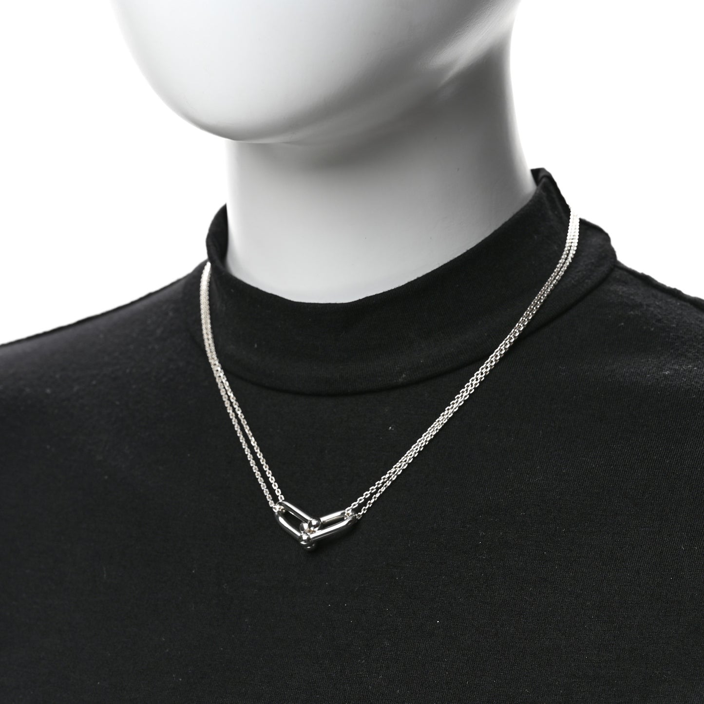 Sterling Silver Double HardWear Link Pendant Necklace