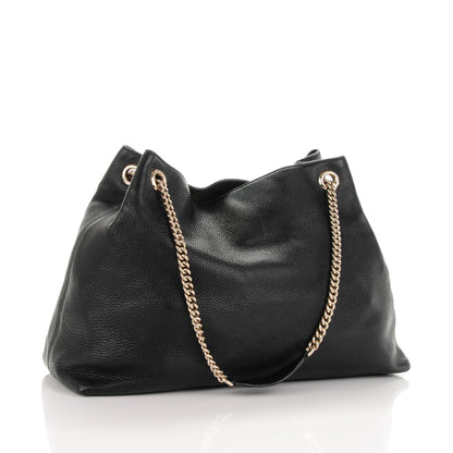 Gucci Pebbled Calfskin Large Soho Chain Shoulder Bag Black 3 of 7