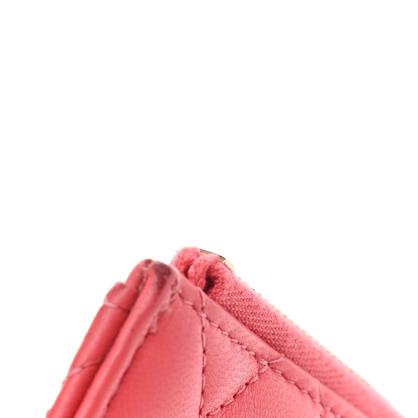 Lambskin Quilted Camellia Pouch With Handle Red