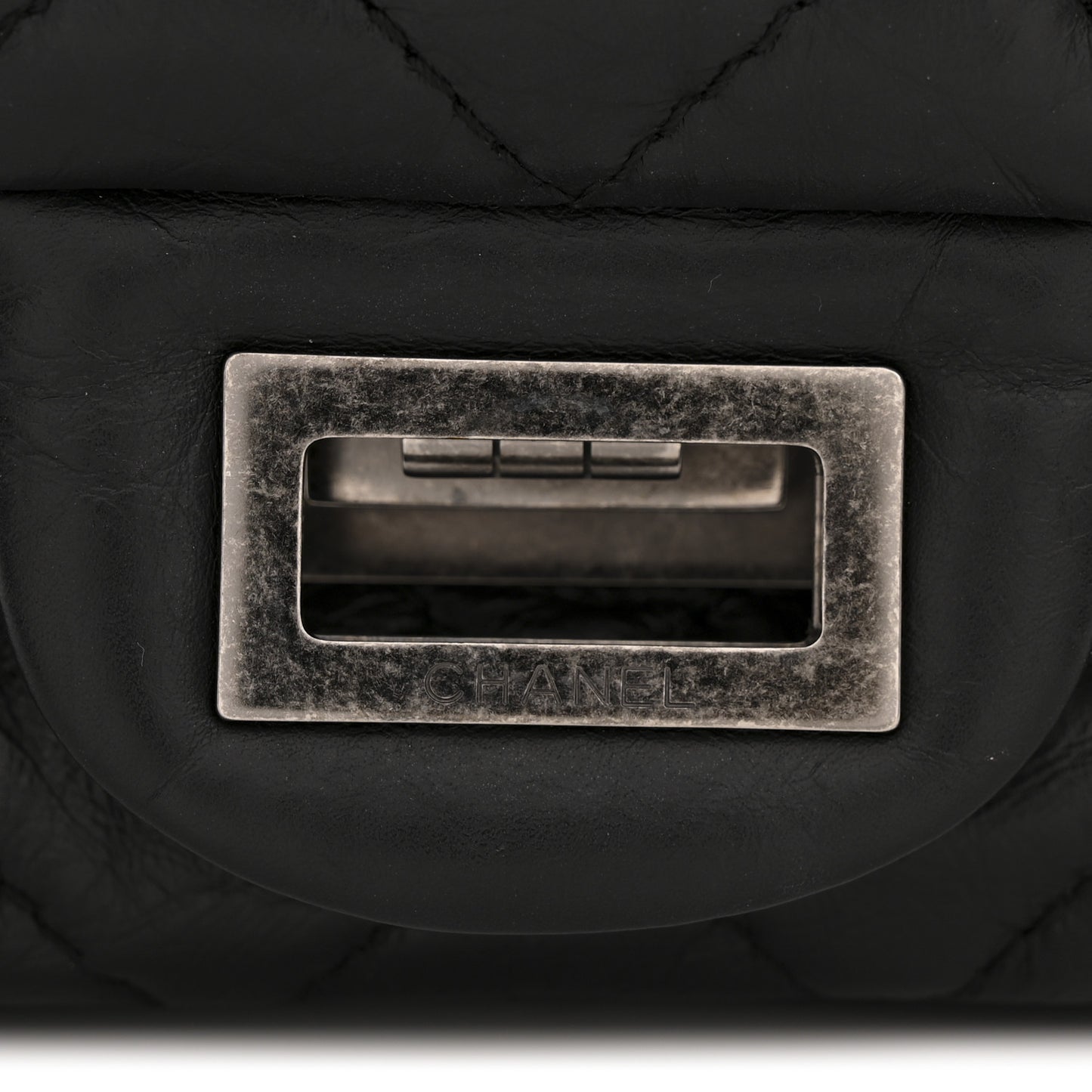 Aged Calfskin Quilted 2.55 Reissue 227 Flap Black