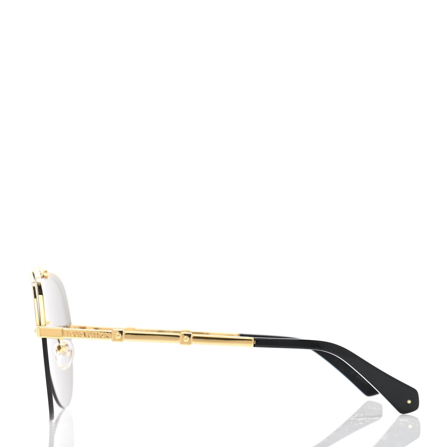 Louis Vuitton Metal Aviator Sunglasses Z1230E Black Gold 3 of 10