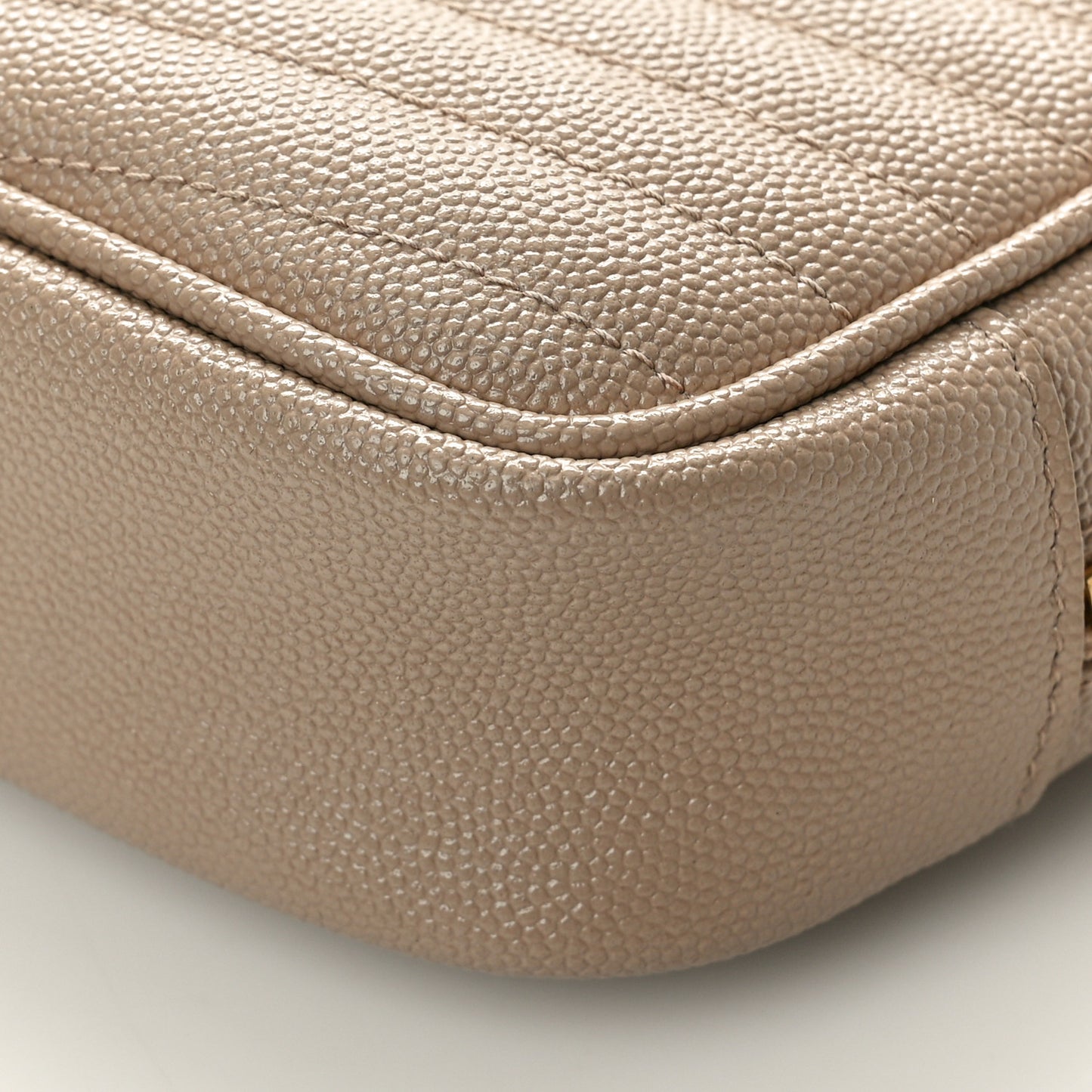 Grain De Poudre Matelasse Monogram Mini Lou Camera Bag Dark Beige