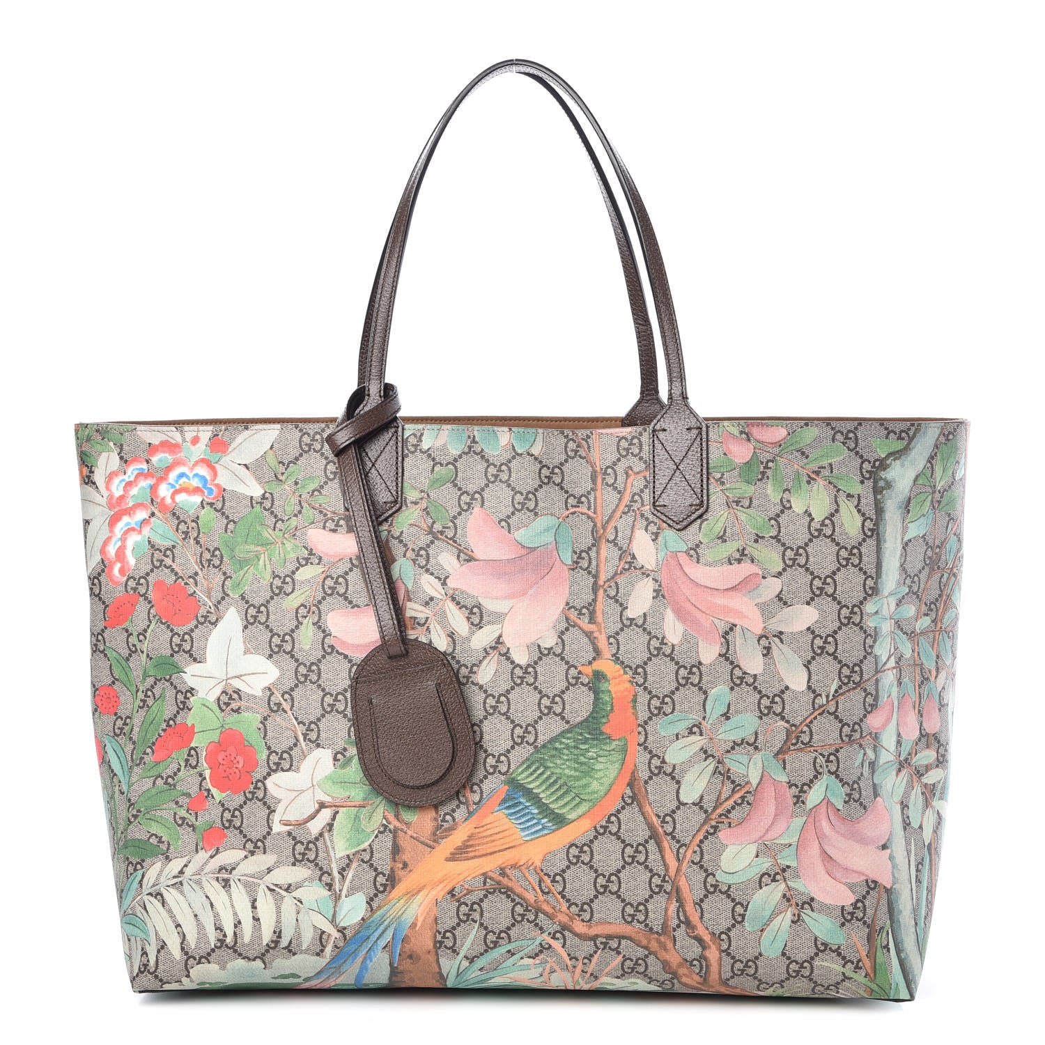 Gucci GG Supreme Monogram Tian Large Shopping Tote Beige Multicolor New Acero 1 of 9