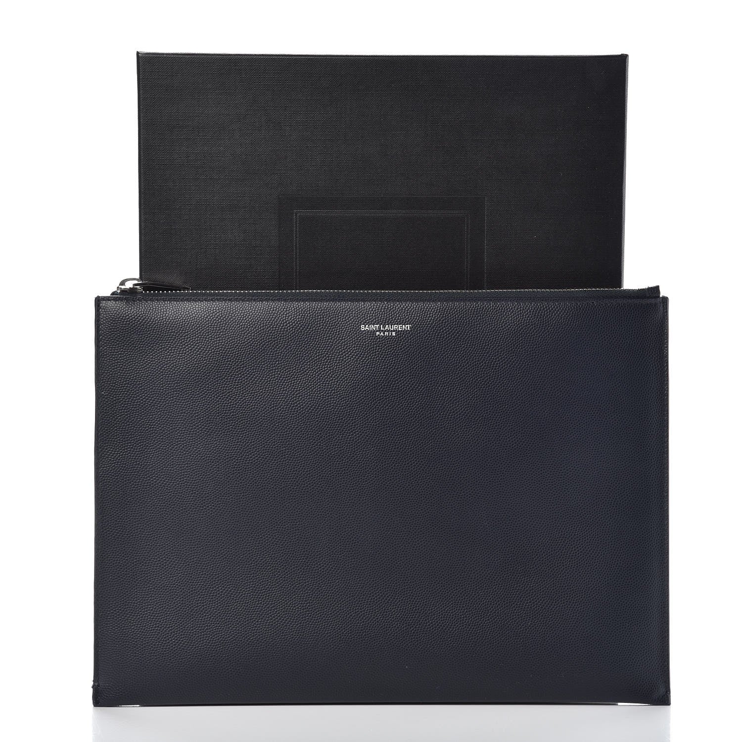 Saint Laurent Grain De Poudre Zipped Tablet Holder Marine 9 of 9