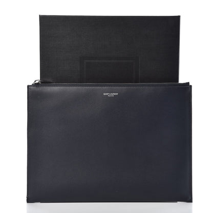 Saint Laurent Grain De Poudre Zipped Tablet Holder Marine 9 of 9