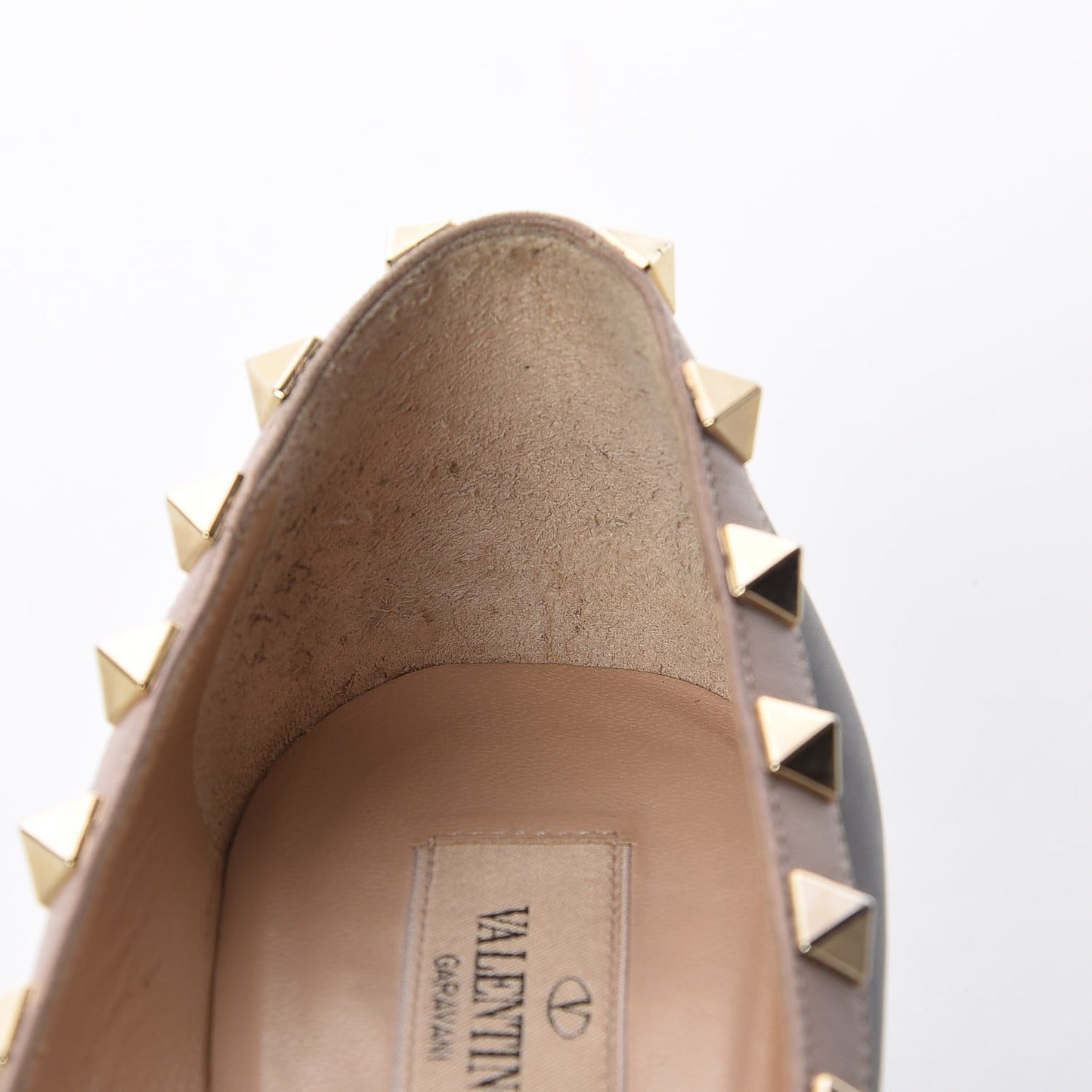 Nappa Rockstud Low Heel Pumps 36 Black Poudre