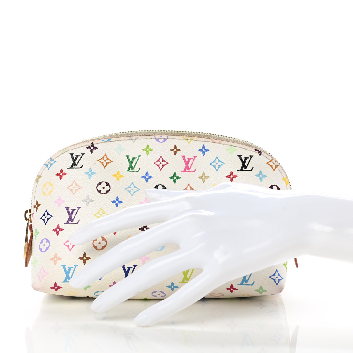 Monogram Multicolor Cosmetic Pouch White Litchi