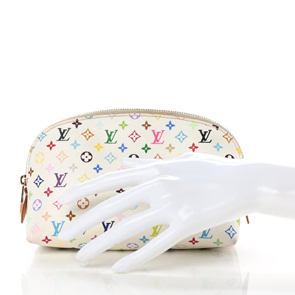 Louis Vuitton Monogram Multicolor Cosmetic Pouch White Litchi 2 of 8