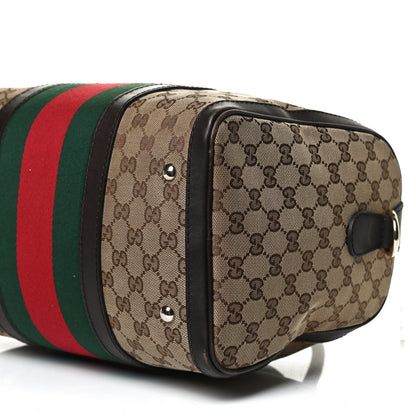 Gucci Monogram Vintage Web Medium Boston Dark Brown 12 of 16