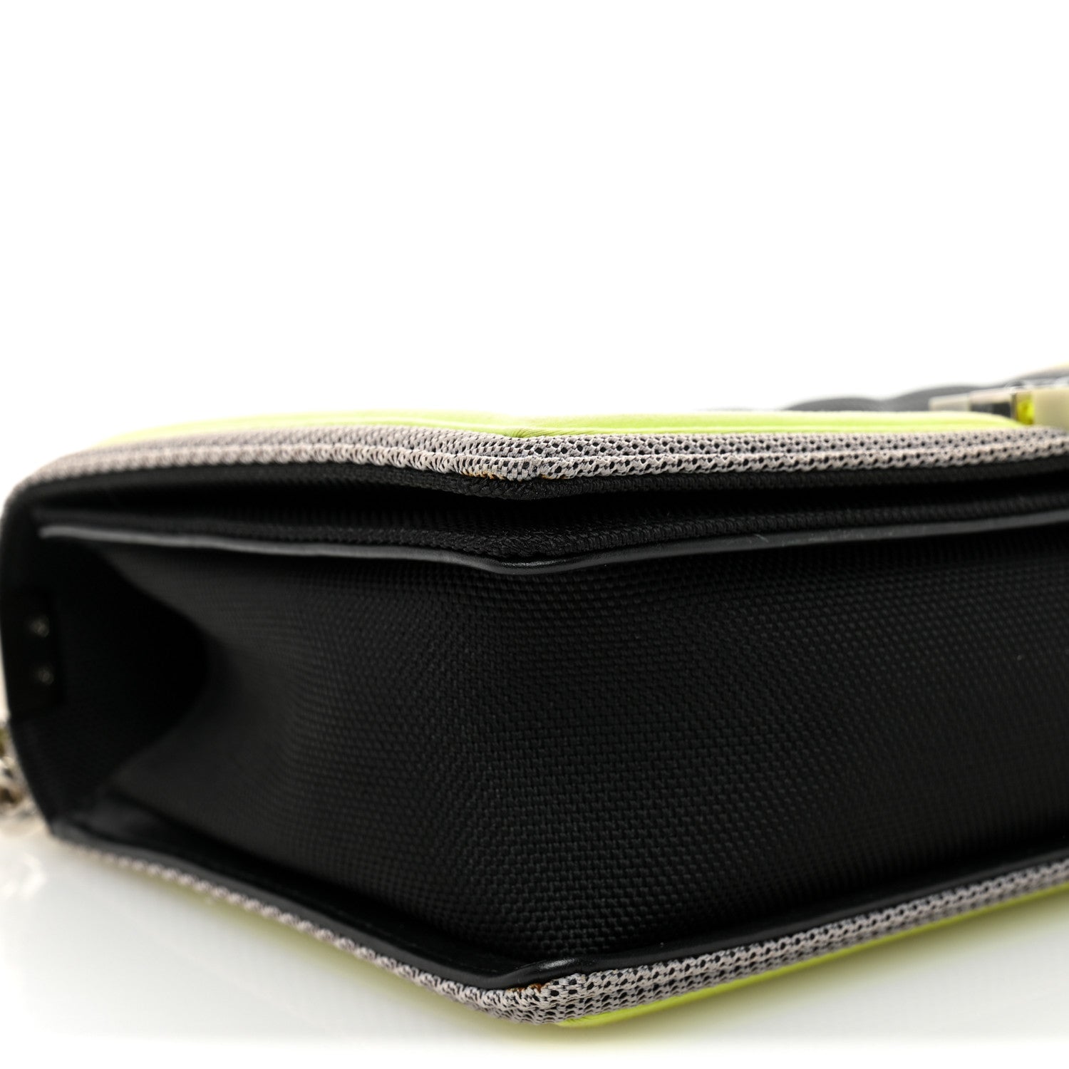 Chanel Canvas Quilted New Medium Fluo Boy Flap Black Grey Yellow 10 of 12