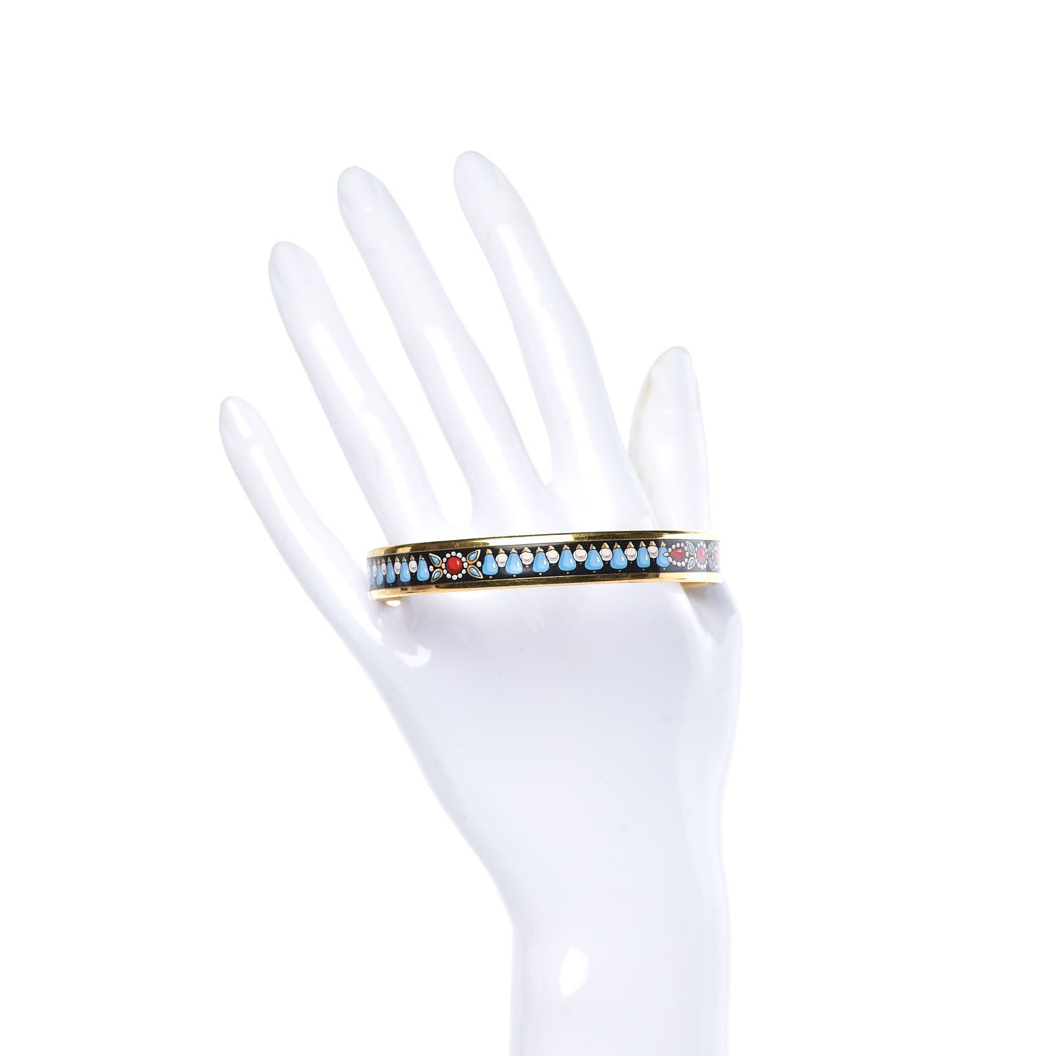 Hermes Enamel Printed Narrow Bracelet 70 2 of 6