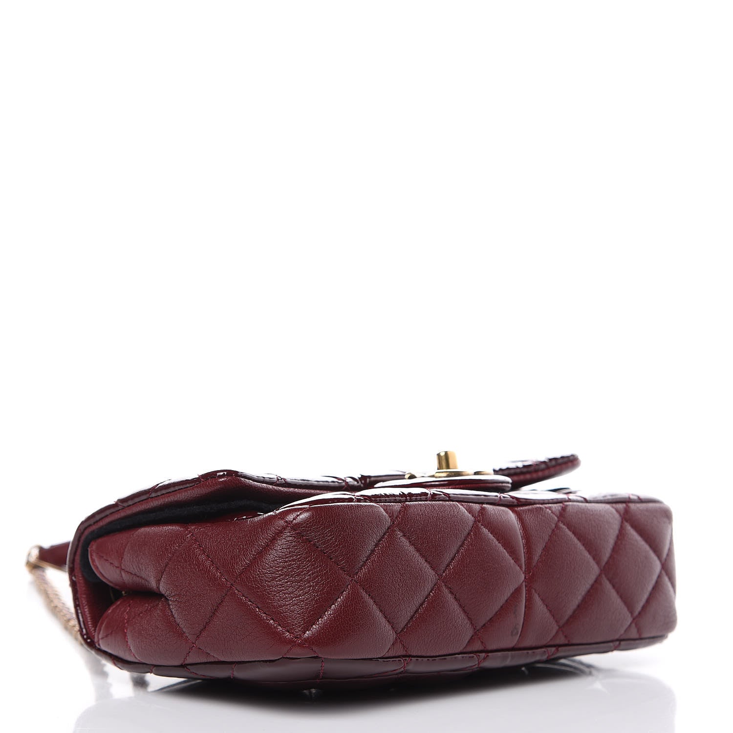 Chanel Patent Goatskin Quilted Medium CC Eyelet Flap Burgundy 4 of 12