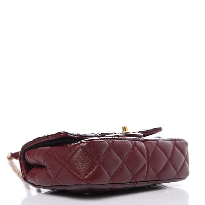 Chanel Patent Goatskin Quilted Medium CC Eyelet Flap Burgundy 4 of 12
