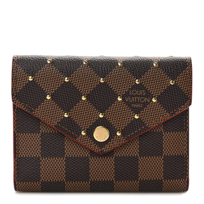 Louis Vuitton Damier Ebene Studded Victorine Wallet Cherry 1 of 7