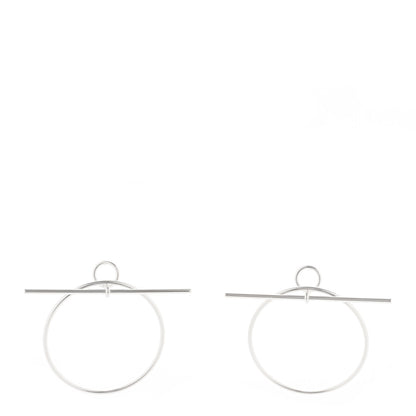 Hermes Sterling Silver MM Loop Earrings 1 of 4