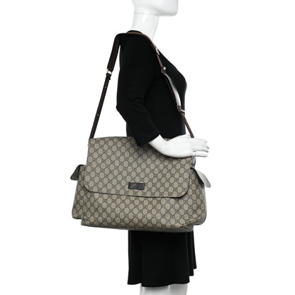 Gucci GG Plus Monogram Messenger Diaper Bag Dark Brown 2 of 14